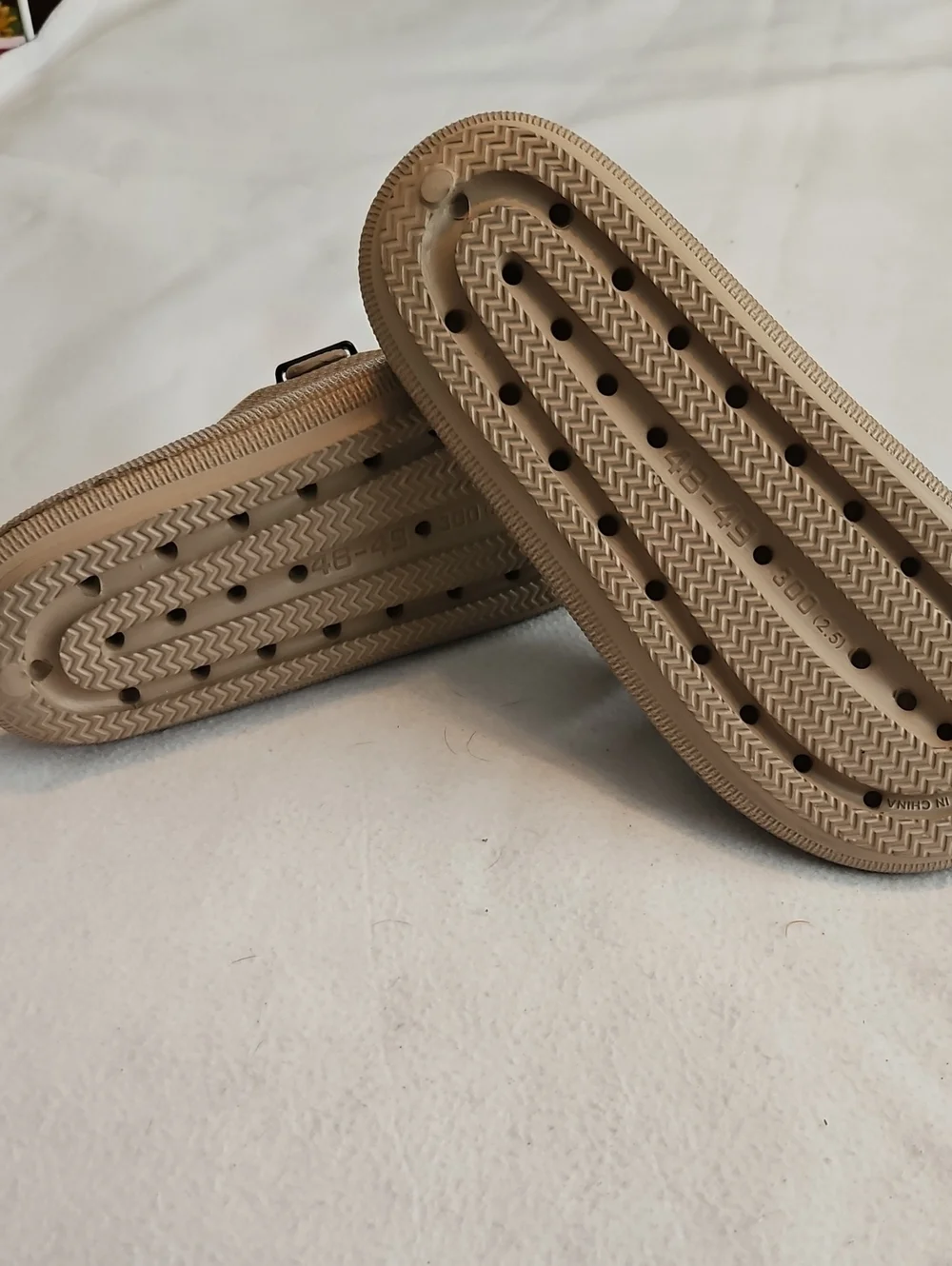 Weweya Two-Buckle Slide Sandals in Beige